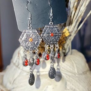 Dreamcatcher delight orange earrings